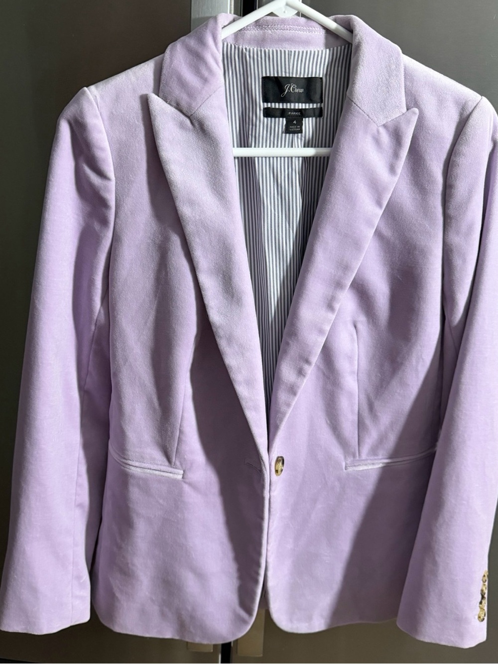 J.Crew Parke Velvet Blazer Size 4 Smoky Wisteria Lavender Purple
